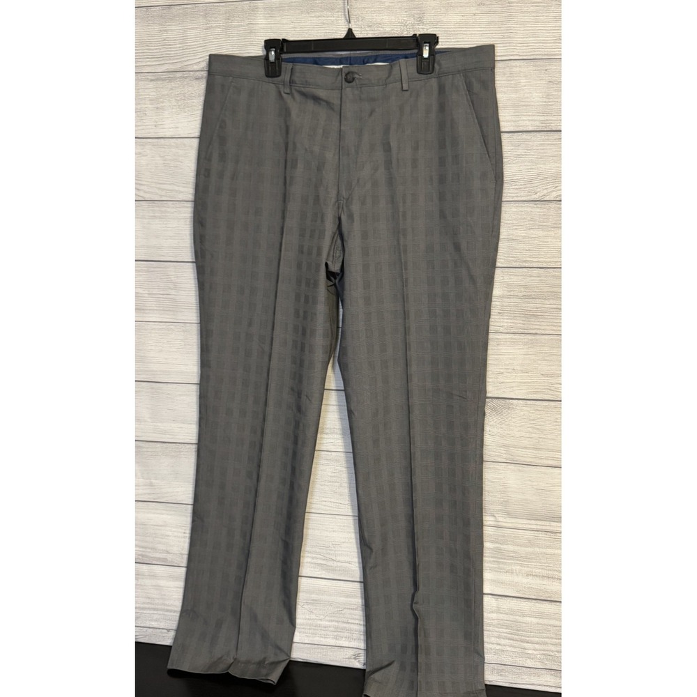 Sean John Men Gray Dress Pants 38x34 Jacquard Pattern Original Fit